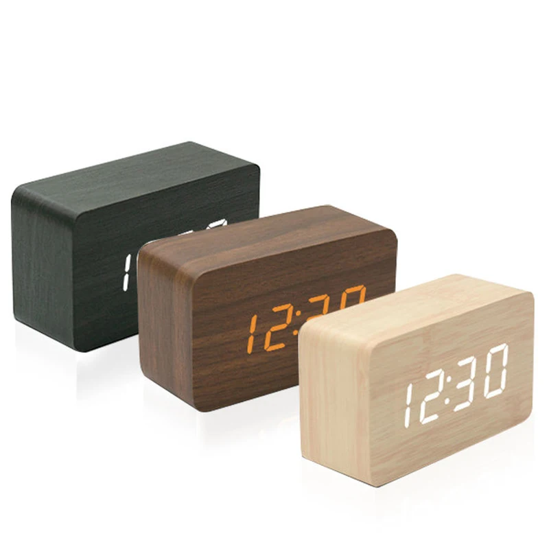 Kitchen Appliances Vintage - Wooden Digital Alarm Clock for Bedroom