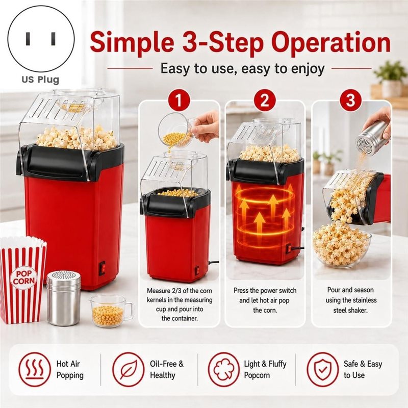 A74X-Hot Air Popcorn Maker Wit - огляд і ціна Air Popcorn Maker