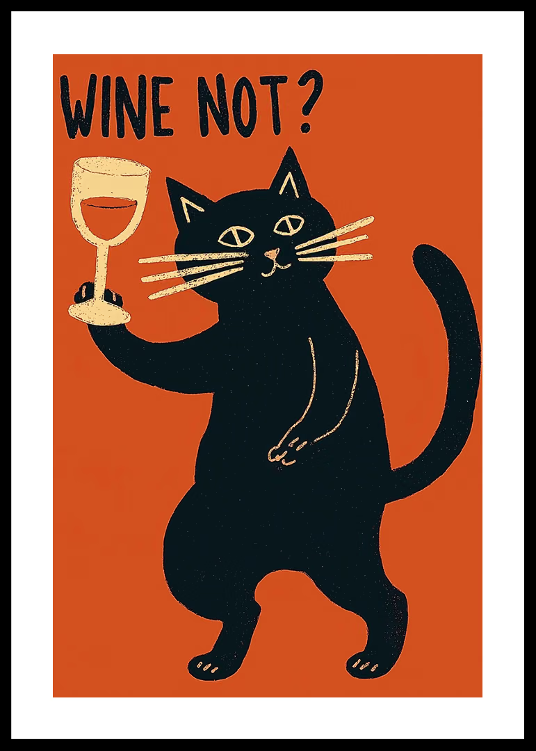 Black Cat Wine Not Funny Canva - огляд і ціна Kitchen Appliances Vintage