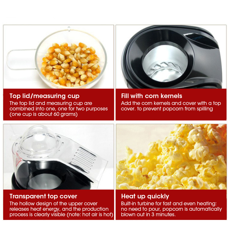 Mini Automatic Hot Air Popcorn - огляд і ціна Air Popcorn Maker